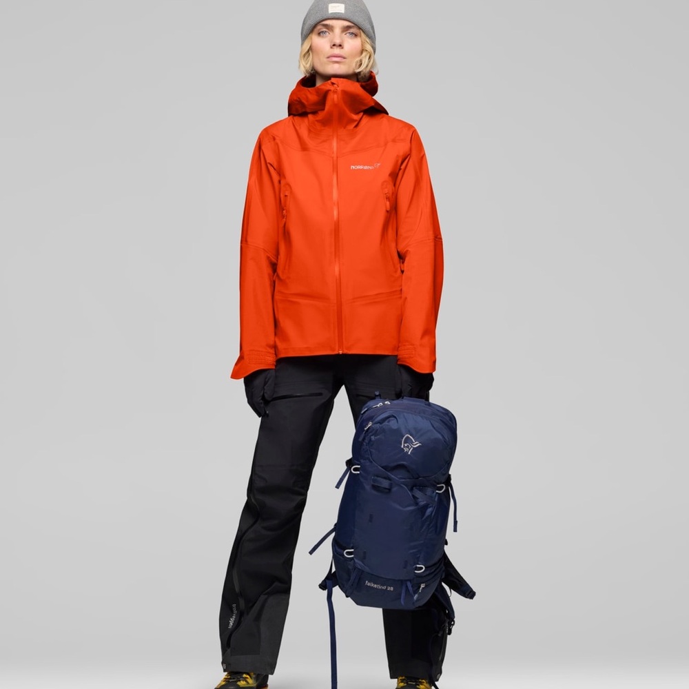 NORRONA Women's Lightweight Orange Waterproof Jacket